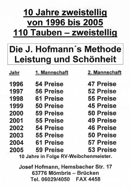 10 Jahre zweistellig!