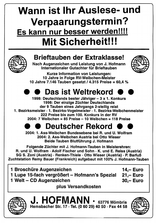 Auslese- und Verpaarungstermin